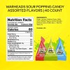 Warheads Sour Popping Candy Assorted Fruit Flavors, Bulk - 120-count