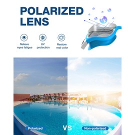 ZIONOR Swimming Goggles G1 Polarized Swim Goggles UV Protection Watertight Anti-Fog Adjustable Strap Comfort fit for Unisex Adult Men and Women-Light Smoke Lens