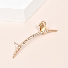 TseenYi CZ Ear Cuff Wrap Earrings Ear Cuff Hoop Earrings Gold Curved Cuff Earring Crystal Bow Cartilage Earrings Earrings for Women and Girls (1 Piece)