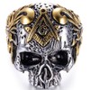 Jude Jewelers Stainless Steel Gothic Skull Vintage Masonic Biker Ring