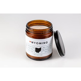 Wyoming State Candle - Rambling Caravan - Soy/Coconut Wax, Cotton Wick, Phthalate Free (7oz) - Fraser Fir