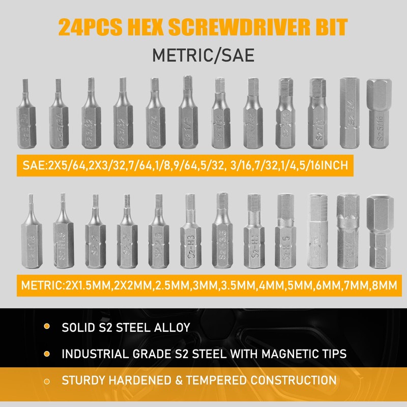 49-Piece Screwdriver Bit Set with Right Angle Screwdriver, S2 Steel,