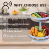 IBERG 2 Tier Fruit Basket - Detachable Mesh Fruit Bowl