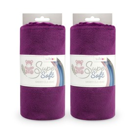kullaloo Plush Fabric | Solid Plum Minky Fabric for Sewing (Pack of 2) | Super Soft Cuddle Material | 39.5x29.5" | Plushies, Baby Blankets, Pillows, Dog Beds, Cat Beds, Baby Accessories, Apparel