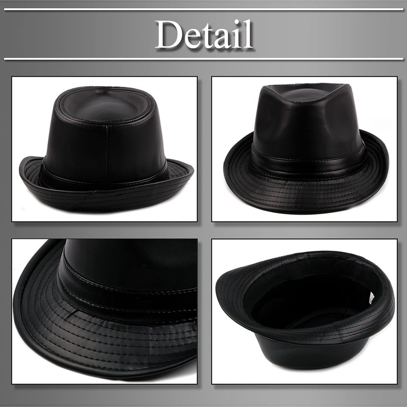 BUZZxSELECTION CAP144 Men's Hat, Leather Hat, Medium Fold Design, Faux