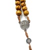 Nazareth Store Wood Beads Rosary Necklace Saint Benedict Medal &
