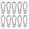 10Pcs Snap Hook Stainless Steel Safety Rope Spring Carabiner Hanging