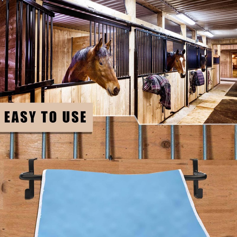 HDYEGY 4Pcs Blanket Rack with Tack Rack,Portable Blanket Bar for