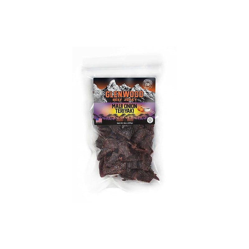 Glenwood Snacks Beef Jerky Maui Onion Teriyaki Jerky 9 Ounce