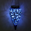 Solar Hanging Lantern Outdoor Lights, Tear-Shaped 15 LEDs Cool White