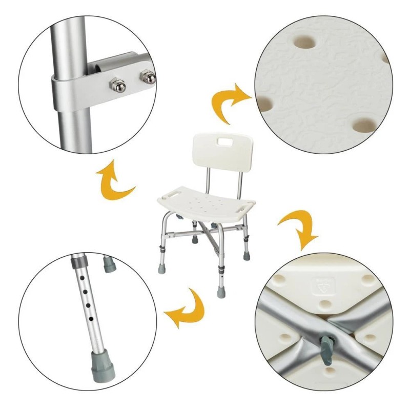 Bariatric Heavy Duty Shower Chair Bath Seat Stool Bathroom Bench