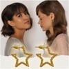 Gold Star Hoop Earrings for Daily use. Elegant and Delicate