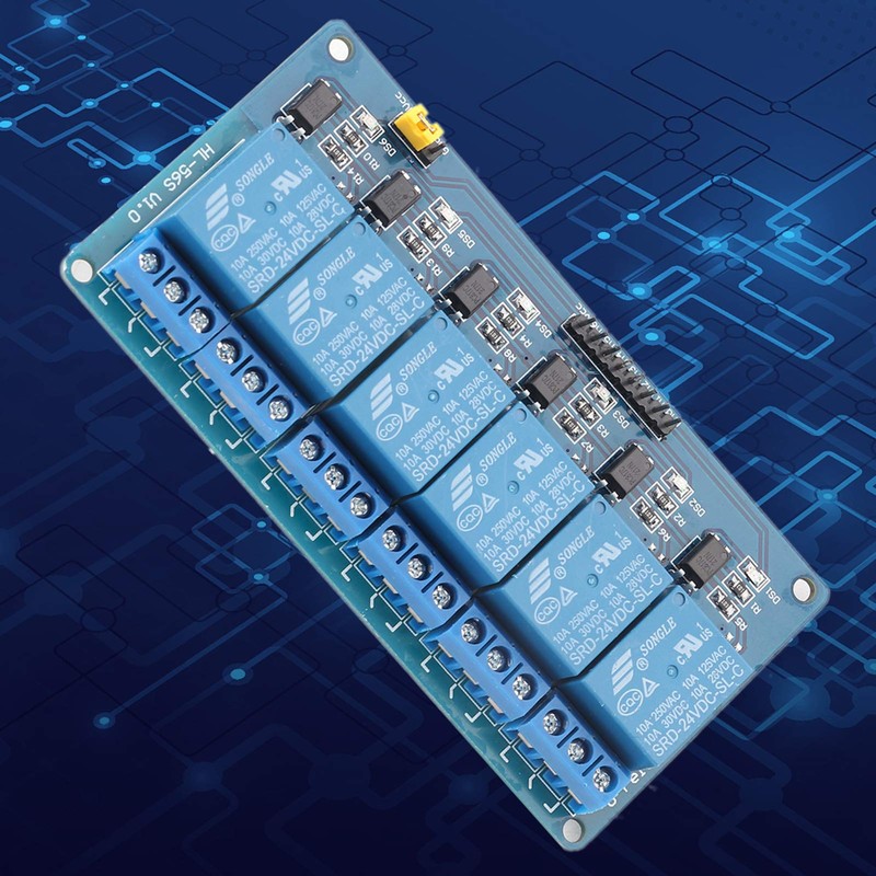 6 Channel Relay Module Low Level Trigger with Optocoupler 5V/12V/24V
