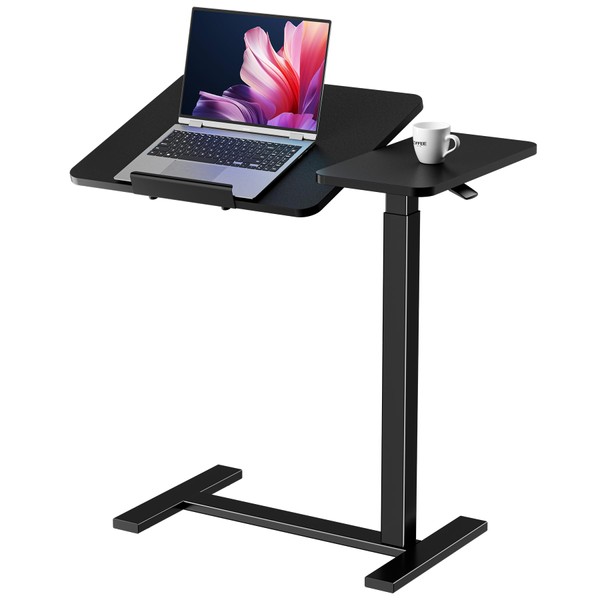 Sweetcrispy Overbed Bedside Desk Mobile Rolling Laptop Stand Tilting Overbed