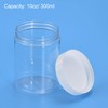 sourcing map Round Plastic Jars with White Screw Top Lid,
