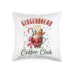 Christmas Farm Fresh Gingerbread Latte Coffee Club Winter Throw Pillow