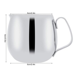 TOPINCN Lanzador de Leche Espuma Espesor de Acero Inoxidable Espresso Vaporizador Latte Café Taza de Espuma Taza de Leche Jarra de Plata (300ml)