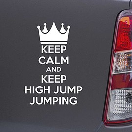 Custom Brother - Keep Calm and Keep Keep Calm and Keep HIGH Jump Jumping White Car Laptop Wall Bumper Decal Sticker, DesK90