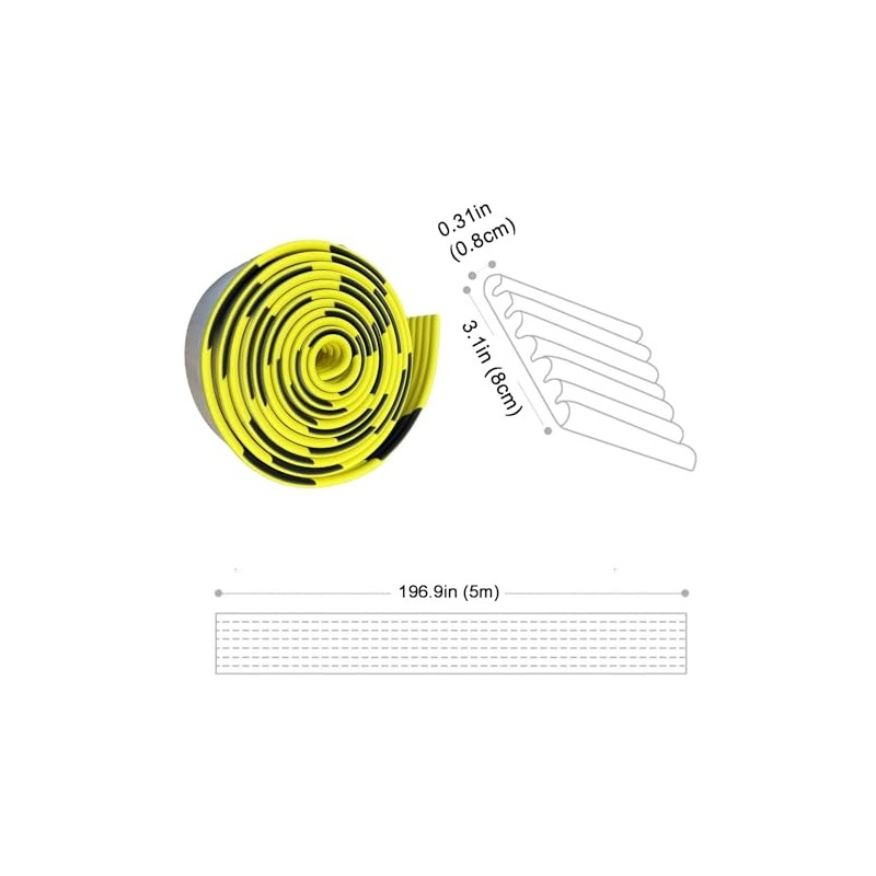 OYKSHDF 16.4ft/5m High-Visibility Edge Guard, Self-Adhesive Thick Foam Safety Bumper
