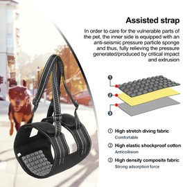 Ownpets Dog Support Harness Set, Support & Rehabilitation Sling with Adjustable Chest Strap,Assisted Strap & Hauling Cable,For Aged Dogs,Disable Dogs & Dogs Needing Help with Mobility or Balance (M)