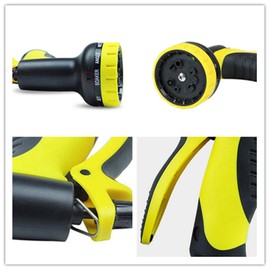 Topways® Garden Shower Set, 10 Adjustable Watering Patterns High Pressure Hand Sprayer Complete Set for 13 mm (1/2 Inch) Hoses, Watering Lawn, Car Washing