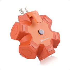 Cable Matters UL Listed Hexagonal 5-Outlet Outdoor Extension Cord Power Hub Outlet Tap with Circuit Breaker & Grounded Outlets for Extension Cords