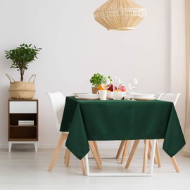 PiccoCasa Square Table Cloth 140x140 Cm/55"x55", Table Cloth Wipe Clean for Kitchen Dining Wedding Party Dinner - Polyester Washable Table Cover Wrinkle Free Green