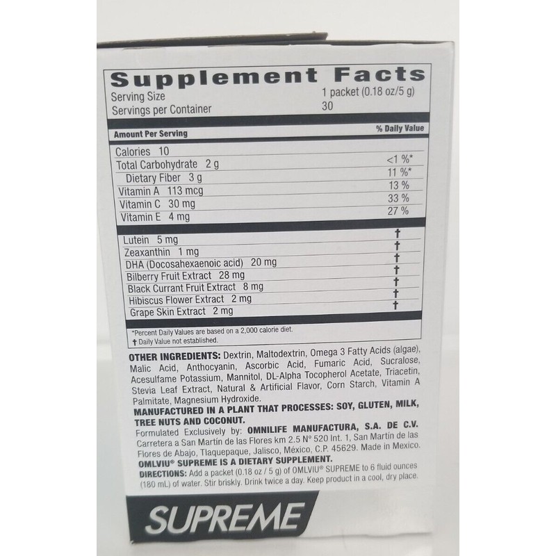 Producto Natural omlviu supreme omniviu vision saludable .Funcion Visual,luteina