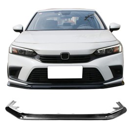 IKON MOTORSPORTS, Front Bumper Lip Compatible with 2022-2024 Honda Civic 11th Gen 4-Door Sedan & Hatchback, Gloss Black RS Style PP Front Bumper Lower Lip Spoiler Bodykit