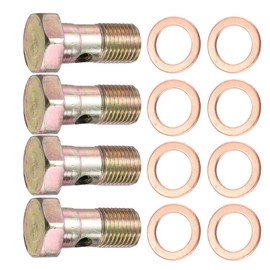 MACHSWON 4 Set Car Banjo Hose Barb Bolt Fittings 12mm Adapter Metal with 12mm Spacers for Car