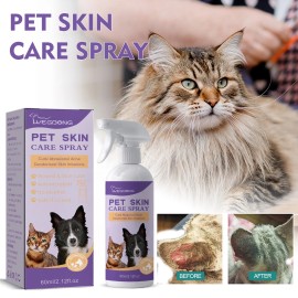 Pet relieving skin spray relieving dog and cat skin itching and removing mites