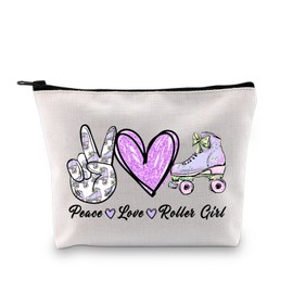 Roller Skating Makeup Bag Peace Love Rooler Girl Bag Skater Team Fan Gift Skater Lover Gift Roller Skates