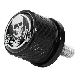 Stainless Knurled Fender Seat Bolt Screw, Aluminum- 1/4"-20 Thread Compatible with Harley Sportster Touring Softail Dyna CVO Electra Glide Street Glide 1996-2023, black