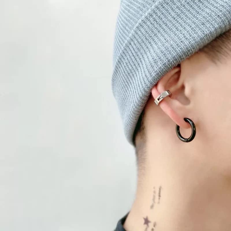 Pack 9 Piercing Arete Arracada Falso Hombre Arracadas Clip Expansores