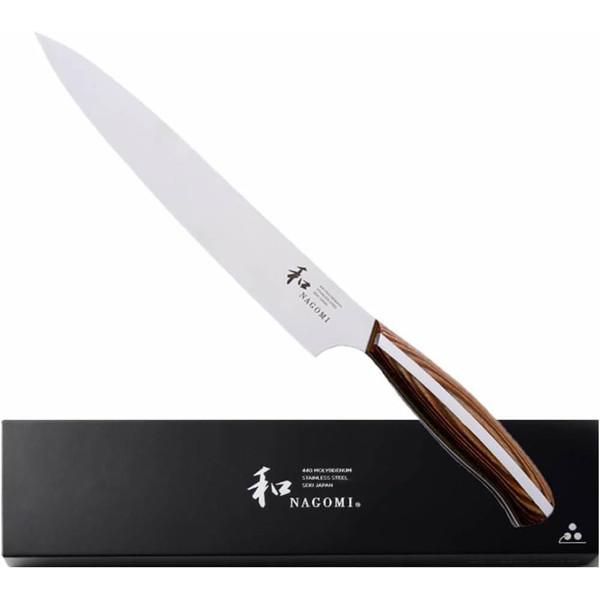 Slicer Blade Length 8.5 inches (217 mm) for Ham and Sashimi [Japanese NAGOMI] "Mitsuboshi Cutlery Founded in 1887" Large Utility Knife