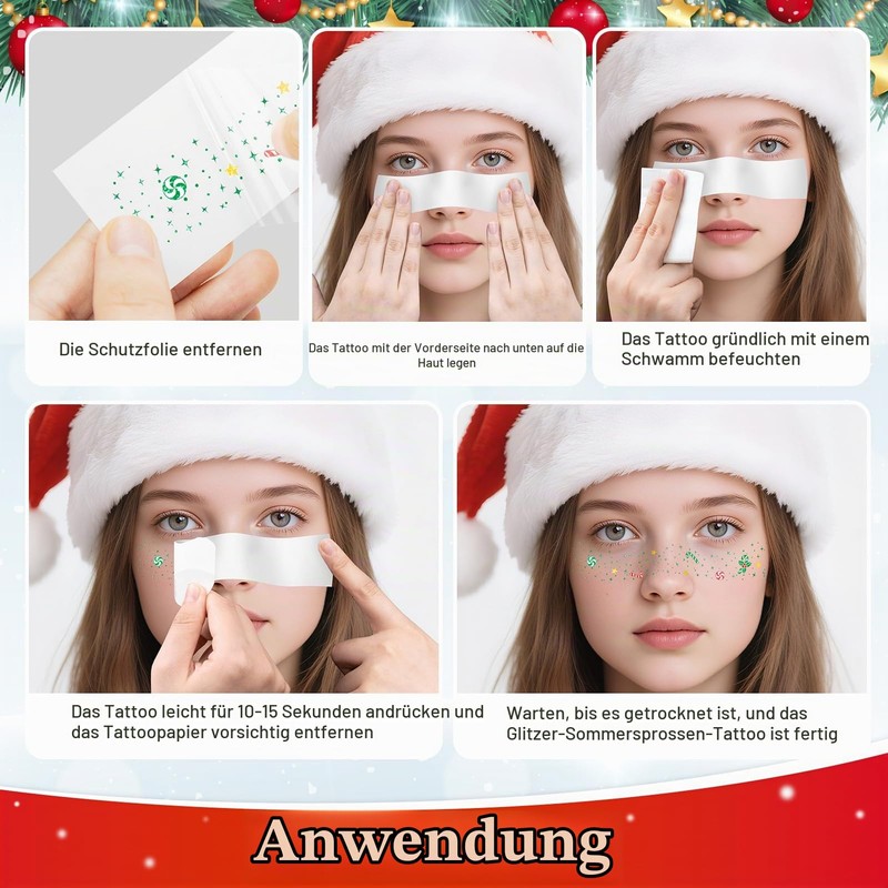 Christmas Freckles Tattoo Adult Glitter Face Freckles