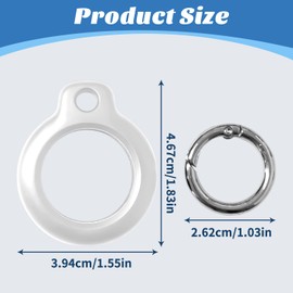 Pack Of 2 Airtag Pendant, Airtag Case Hard Plastic Keychain Airtag Air Tag Pendant Scratch-Resistant Protective Case Airtags Case With Keyring For Pet And Luggage Tracking(White)