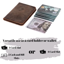 Lupinny Leather Slim Wallet, Credit Card Holder, Bifold, Minimalist, Front Pocket, Small Thin, Travel Wallet for Men and Women (Chocolate Brown)