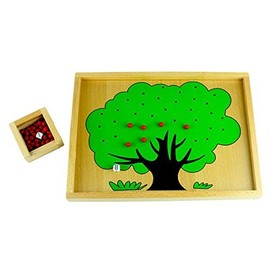 DANNI Montessori Children Math Teaching Aids Montessori Baby Wood Apple Tree Box Toy Number Matching Wood Math Count Education Toys