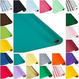 DIY Craft Teal Plastic Table Cover Roll-300 Feet Long (26 Colors)
