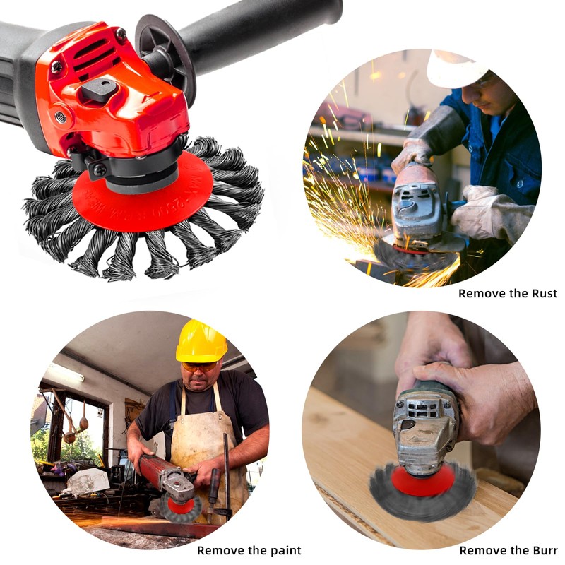 Wire Cup Brush Set Packaged with 4 Different Wire Wheel