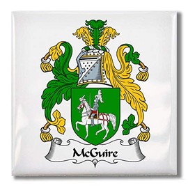 Carpe Diem Designs McGuire Family Crest/Coat of Arms Ceramic Tile for Coaster, Hot Plate, Trivet or Decorative Accent