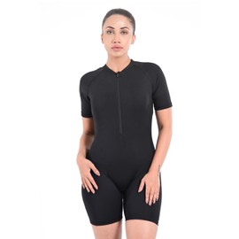 Womens one Pice Swim Suit (US, Alpha, X-Large, Regular, Regular, Black, Plain)