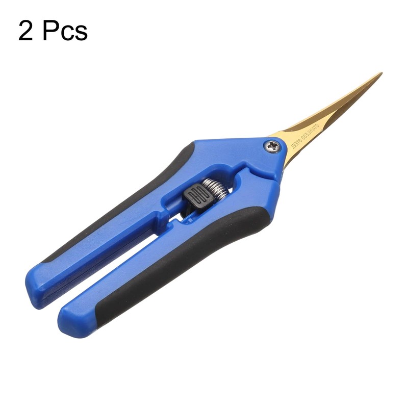 HARFINGTON 2pcs Gardening Scissors 6.5" Curved Stainless Steel Blades Hand