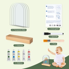 TOGOU2S Handprint Set Family with Space for 4, Baby Handprint and Footprint Set, Finger Paints Children Non-Toxic, Gift for Newborn Baby and Families, Decoration for Baby and Toddler Room