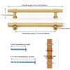 Haliwu 10 Pack Gold Cabinet Handles Brushed Brass Drawer Pulls