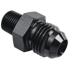 Podavelle 6AN Male Flare to 1/8 NPT Pipe Fitting Adapter Union Connector Straight Aluminum Black