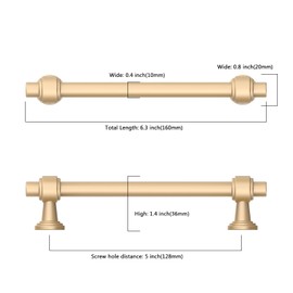 Asidrama 10 Pack 5 Inch(128mm) Champagne Gold Cabinet pulls Kitchen Cabinet Handles, Cabinet Pulls Kitchen Cabinet Hardware for Cupboard Drawer Pulls