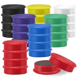 Salubohum Pack of 28 Fridge Magnets, Colourful Round Magnets, 30 x 8 mm Magnets Strong, Magnets for Whiteboard, Magnets for Fridge Magnets, Suitable for Whiteboards, Notice Boards, Refrigerators