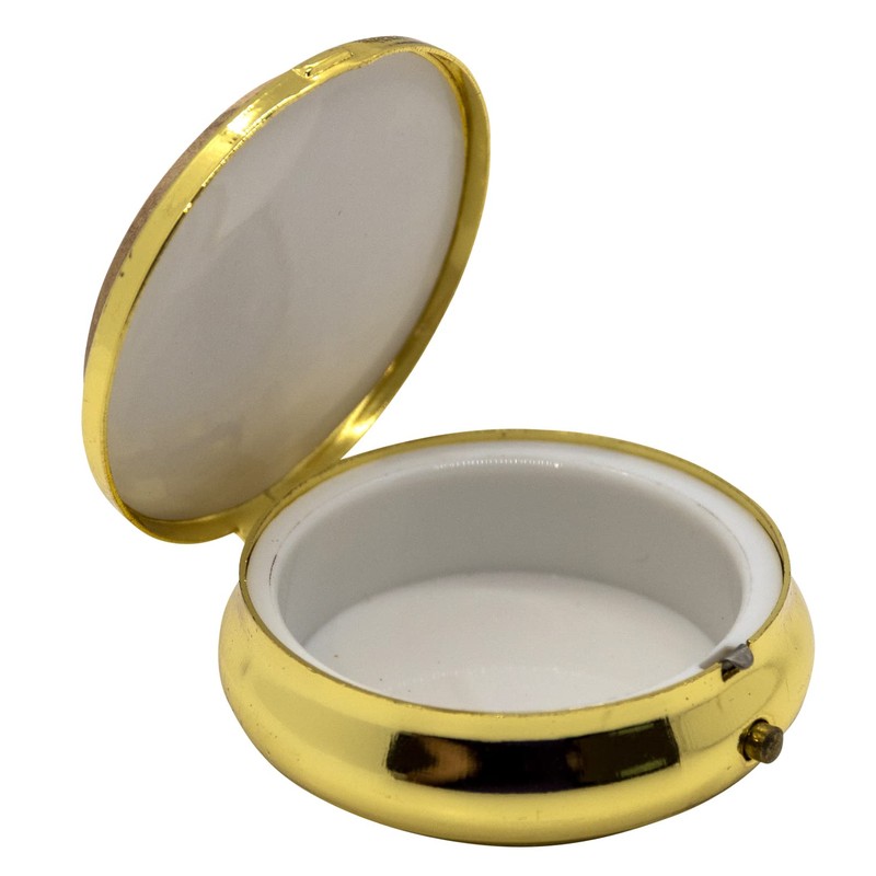 Venerare 2" Pyx for Holy Communion with Olive Wood Medallion
